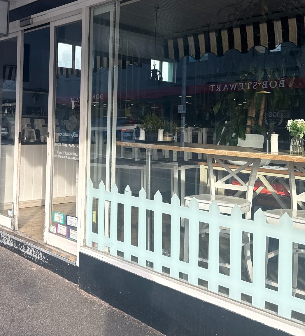 Café frontage documented for a commercial condition report